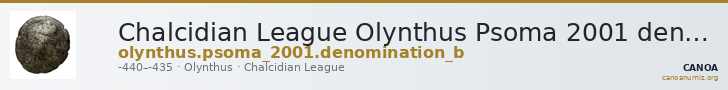 Chalcidian League Olynthus Psoma 2001 denomination B — CANOA