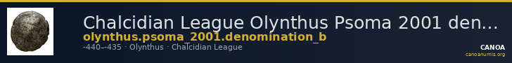 Chalcidian League Olynthus Psoma 2001 denomination B — CANOA