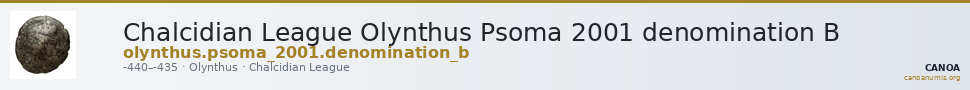 Chalcidian League Olynthus Psoma 2001 denomination B — CANOA