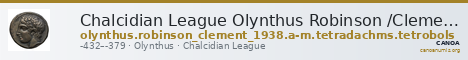 Chalcidian League Olynthus Robinson /Clement 1938 Group A-M, tetradrachms and tetrobols — CANOA