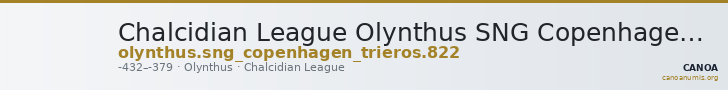 Chalcidian League Olynthus SNG Copenhagen Trieros 822 — CANOA