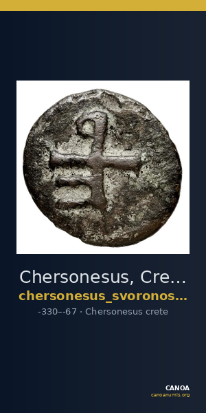 Chersonesus, Crete Svoronos 1890 (1972) 18-19 — CANOA
