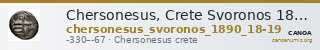 Chersonesus, Crete Svoronos 1890 (1972) 18-19 — CANOA