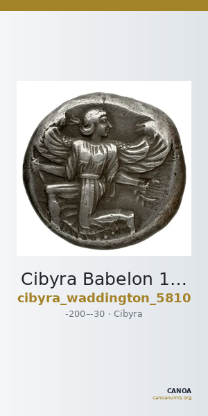 Cibyra Babelon 1898 (Inv. Waddington) 5810 — CANOA