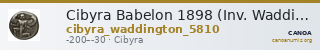 Cibyra Babelon 1898 (Inv. Waddington) 5810 — CANOA