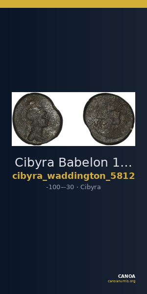 Cibyra Babelon 1898 (Inv. Waddington) 5812 — CANOA