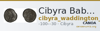Cibyra Babelon 1898 (Inv. Waddington) 5812 — CANOA