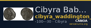 Cibyra Babelon 1898 (Inv. Waddington) 5812 — CANOA