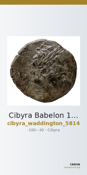 Cibyra Babelon 1898 (Inv. Waddington) 5814 — CANOA