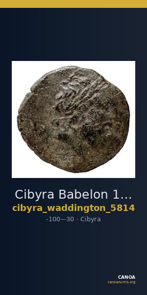 Cibyra Babelon 1898 (Inv. Waddington) 5814 — CANOA