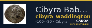 Cibyra Babelon 1898 (Inv. Waddington) 5814 — CANOA