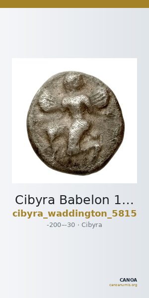 Cibyra Babelon 1898 (Inv. Waddington) 5815 — CANOA
