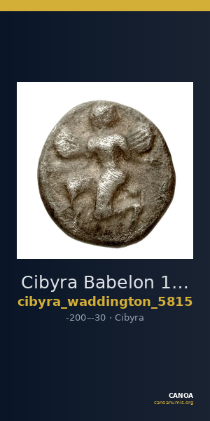 Cibyra Babelon 1898 (Inv. Waddington) 5815 — CANOA