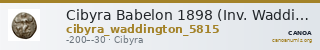 Cibyra Babelon 1898 (Inv. Waddington) 5815 — CANOA