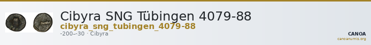 Cibyra SNG Tübingen 4079-88 — CANOA