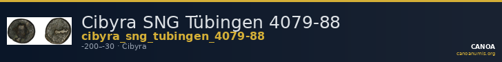 Cibyra SNG Tübingen 4079-88 — CANOA