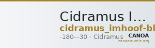 Cidramus Imhoof-Blumer 1912 p. 198, 29 — CANOA