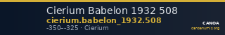 Cierium Babelon 1932 508 — CANOA