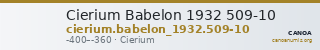 Cierium Babelon 1932 509-10 — CANOA