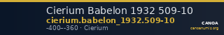 Cierium Babelon 1932 509-10 — CANOA