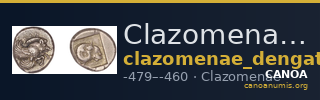 Clazomenae Dengate 1967 IF drachms — CANOA