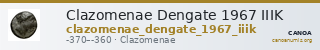 Clazomenae Dengate 1967 IIIK — CANOA