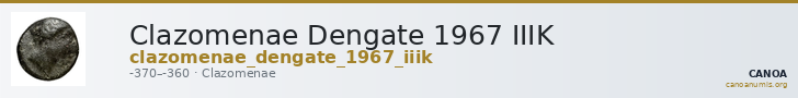 Clazomenae Dengate 1967 IIIK — CANOA