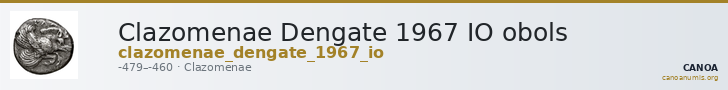 Clazomenae Dengate 1967 IO obols — CANOA