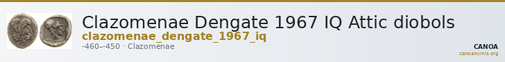 Clazomenae Dengate 1967 IQ Attic diobols — CANOA