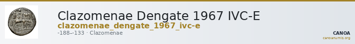 Clazomenae Dengate 1967 IVC-E — CANOA