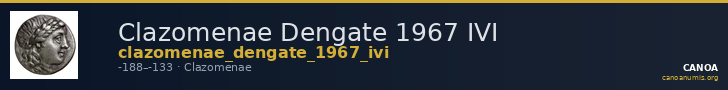 Clazomenae Dengate 1967 IVI — CANOA