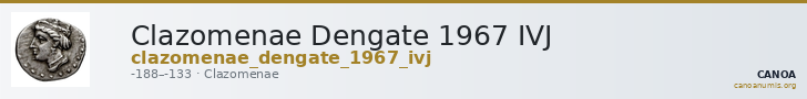 Clazomenae Dengate 1967 IVJ — CANOA