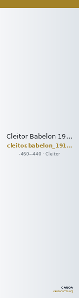 Cleitor Babelon 1914 909-10 — CANOA