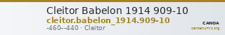Cleitor Babelon 1914 909-10 — CANOA