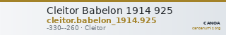 Cleitor Babelon 1914 925 — CANOA