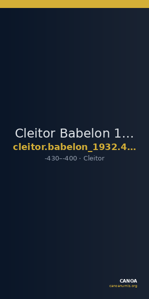 Cleitor Babelon 1932 498 — CANOA