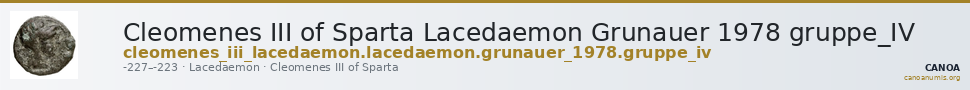 Cleomenes III of Sparta Lacedaemon Grunauer 1978 gruppe_IV — CANOA
