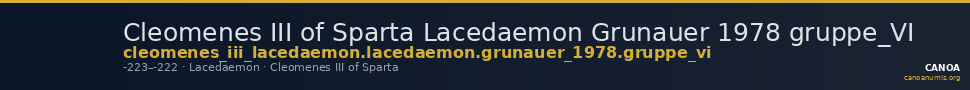 Cleomenes III of Sparta Lacedaemon Grunauer 1978 gruppe_VI — CANOA