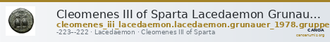 Cleomenes III of Sparta Lacedaemon Grunauer 1978 gruppe_VII — CANOA