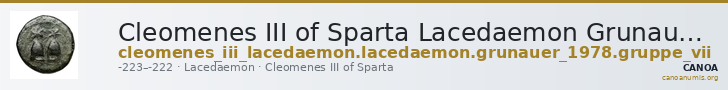 Cleomenes III of Sparta Lacedaemon Grunauer 1978 gruppe_VII — CANOA
