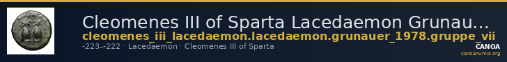Cleomenes III of Sparta Lacedaemon Grunauer 1978 gruppe_VII — CANOA
