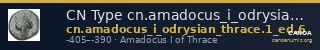 CN Type cn.amadocus_i_odrysian_thrace.1_ed.6 — CANOA