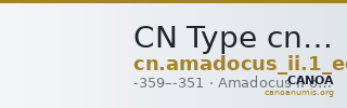 CN Type cn.amadocus_ii.1_ed.9 — CANOA