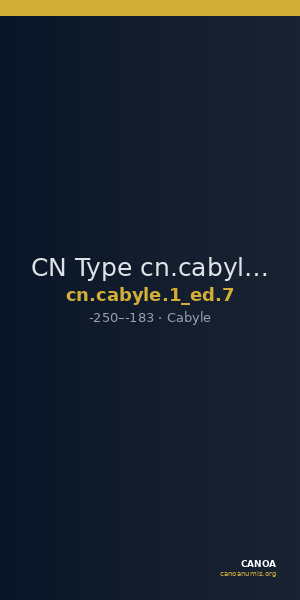 CN Type cn.cabyle.1_ed.7 — CANOA