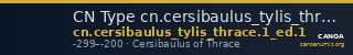 CN Type cn.cersibaulus_tylis_thrace.1_ed.1 — CANOA