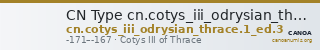 CN Type cn.cotys_iii_odrysian_thrace.1_ed.3 — CANOA