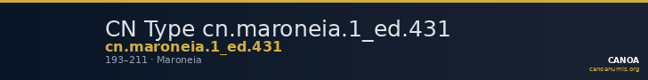 CN Type cn.maroneia.1_ed.431 — CANOA