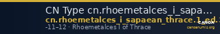CN Type cn.rhoemetalces_i_sapaean_thrace.1_ed.3 — CANOA