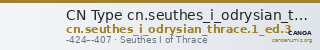 CN Type cn.seuthes_i_odrysian_thrace.1_ed.3 — CANOA