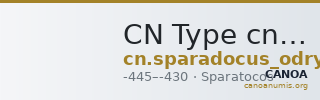 CN Type cn.sparadocus_odrysian_thrace.1_ed.3 — CANOA